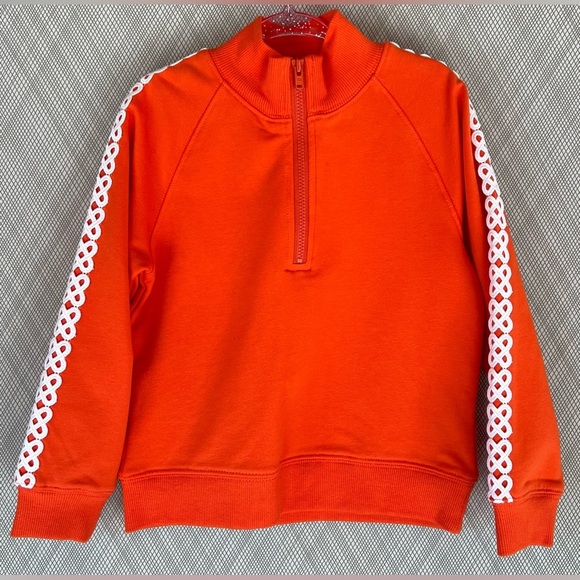 Janie and Jack Other - Janie and Jack - Girls half-zip sweatshirt swirl sleeve accents (Size 4) NWT